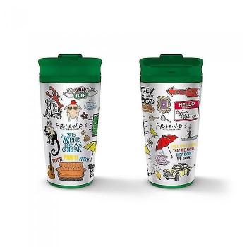 Taza de viaje multicolor Iconos de amigos One Size