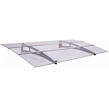 Silver and Transparent Door Canopy 150x90 cm PET