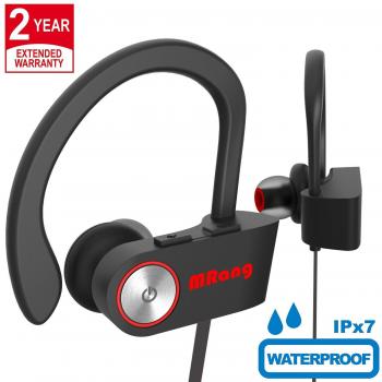 Auriculares Bluetooth 4.1 Inalámbricos Estéreo Deportes Auriculares Bluetooth 4.1,IPX7 A Prueba De Agua, CVC6.0 Cancelación De Ruido para iPhone X/8/7/7S/6/6S, Android Smartphones - Negro