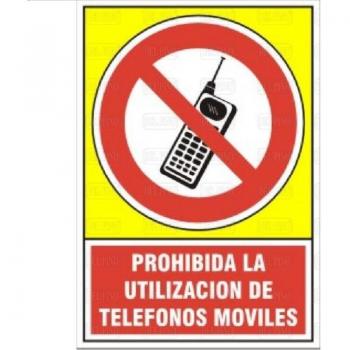 DUVER - SEÑAL 542 PLAST.345x245 ''PROHIB.TELEFONO'' PROHIBIDA LA UTILIZACION DE TELEFONOS MOVILES