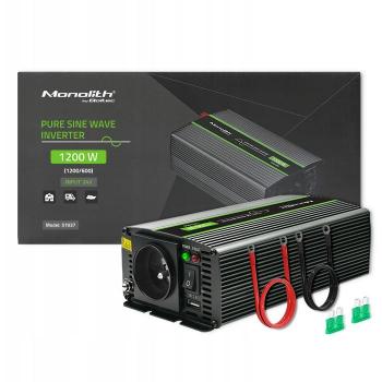 Qoltec Monolith Adaptador e Inversor de Corriente Auto 1200 W Negro