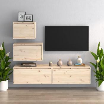 Mueble de TV 4 piezas de madera maciza de pino vidaXL