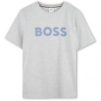 BOSS Kidswear Camiseta de Niño 100% Algodón con Logo Frontal J51204