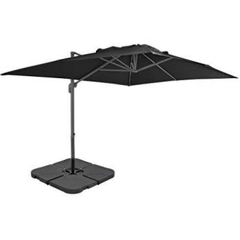 vidaXL Sombrilla de Jardín con Base Portátil Parasol Terraza Artículos de Exterior Casa Hogar Patio Porche Verano Paraguas para Sol Gris Antracita