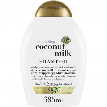 OGX Coconut Milk Shampoo 385ml Nutritive Shampoo for Dry Hair, Paraben-Free, Hydration and Elasticity