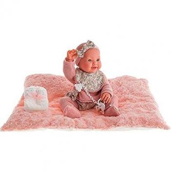 Muñeca recién nacida Mia pipí babero 42 cm