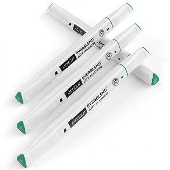 Arteza EverBlend rotuladores mezcladores color Verde Jungla A2553 | Juego de 4 | Rotuladores de alcohol con doble punta