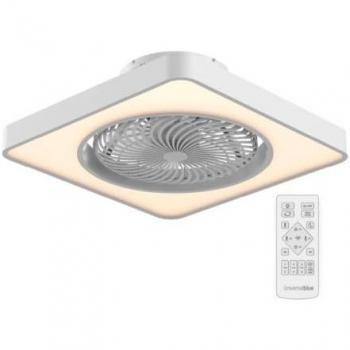 Ventilador de Techo Universal Blue Solano Blanco Ø 48 cm, con luz LED, aspas ocultas, motor DC silencioso, 36W, 6 velocidades, modo invierno y temporizador de 2 y 4 horas