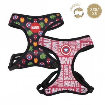 Arnés para Perros Marvel Premium Reversible, Tallas XXS/XS, Rojo, con Licencia Oficial, Acolchado y Transpirable