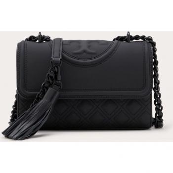 Tory Burch Fleming Matte Black Leather Shoulder Bag for Women