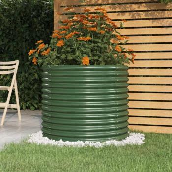 vidaXL Garden Planter - Powder-coated Steel, 80x80x68 cm, Green