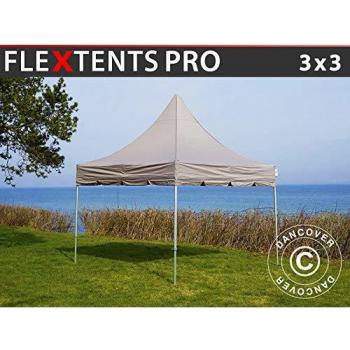 Carpa Plegable Rápida FleXtents Pro Peak 3x3m Color Latte