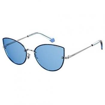 Polaroid Women's Sunglasses PLD 4092S-243, 58mm, Silver Metal Frame with Blue Lenses