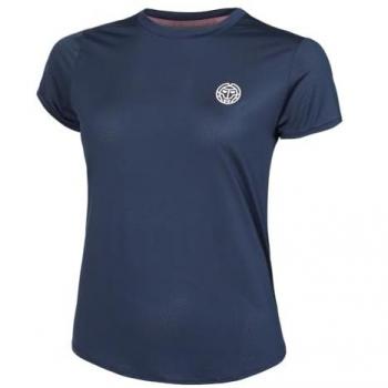 BIDI BADU Camiseta de Manga Corta para Mujeres - Azul Oscuro, Modelo Crew, Talla L