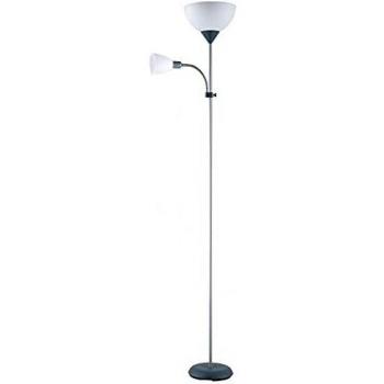 FABRILAMP Pie de salón Rigel E27+E14 Lector Plata