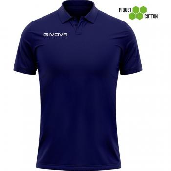 Givova Summer Cotton Piqué Polo Shirt 3XL Unisex Blue
