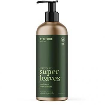 Attitude Super Leaves Essential Oils Hand Soap - Bergamot & Ylang Ylang, 473 ml, EWG Verified, Plant and Mineral-Based Ingredients, Vegan Personal Care Products, Refillable Aluminum Bottle