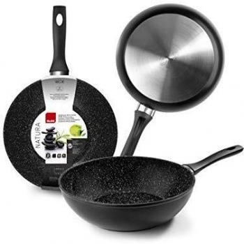Wok Natura Ibili 441130 - Ø30xH9cm, Capacidad 3.7L, Especial para Inducción