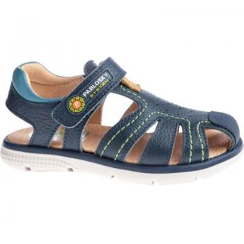 Pablosky Sandalia Niño Marino 513925 - Sandalias cerradas de niño en piel, color marino, con suela de goma flexible antideslizante y plantilla superabsorbente antibacterias
