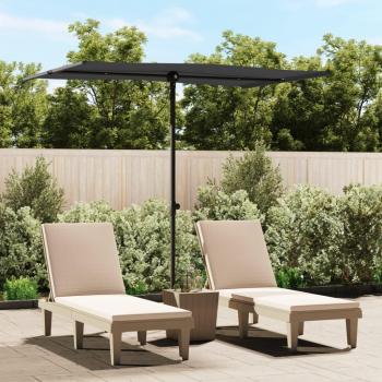 vidaXL Garden Parasol with Aluminium Pole 2x1.5 m Black