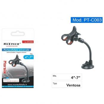 Soporte de Smartphone con Ventosa y Giro 360° para Auto Maxtech Pt-c003