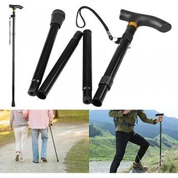Thlevel 85 a 95 cm Bastón Plegable de Aluminio Ajustable, Bastones para Caminar, Practicar Senderismo, Viajar, Unisex Adulto