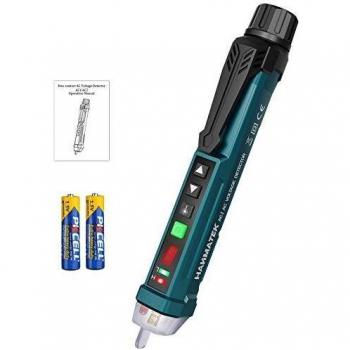 HANMATEK AC2 Detector de Voltaje sin Contacto con Pantalla LCD,12V-1000V Detector de Tension, Alarma Sonora y Luminosa/Sensibilidad Ajustable, Distinción de Cable Vivo/Nulo