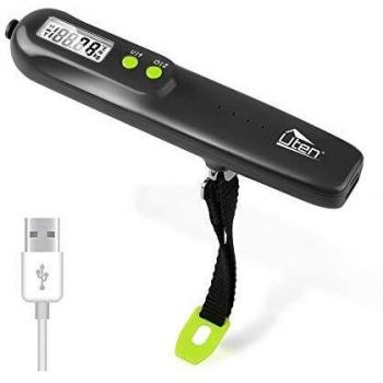 Uten Blanza de Equipaje Potencia Móvil Regargable Báscula Digital Electrónica Escala de Viaje Portátil de 50g/50kg, Negro