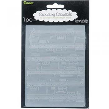 Darice Carpetas de estampación, Plantilla partitura de música, Plastic, 10,8 x 14,6 cm