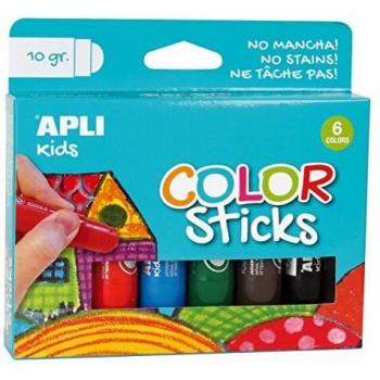 APLI Kids 14227 - Color Sticks 10 g, Multicolor, 6 u.