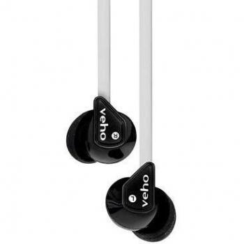 Veho 360 Z-1 Auriculares estéreo con aislamiento de ruido con cable plano Flex anti enredos blanco
