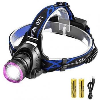Siuyiu Linterna Frontal Recargable, Linterna Frontal De 5000 LúMenes, Linterna Frontal Led T6 Superbrillante, Linterna Frontal Impermeable Con 2 Pilas, Cable De Carga Usb Para Camping, Bicicleta, Caza Y Pesca
