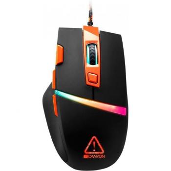 Canyon GM-4 Ratón Gaming Óptico Negro, RGB, 4200 DPI, USB Tipo A, Diseño para Mano Derecha