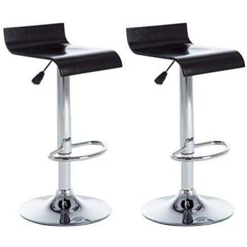 vidaXL 2X Taburetes de Bar Negro Banco Silla Asiento Mueble Alto Salón Cocina