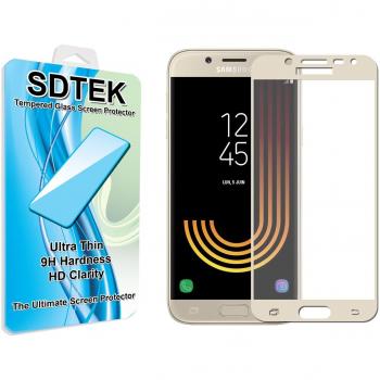 SDTEK Samsung Galaxy J5 (2017) [Gold] Cobertura Completa Cristal Vidrio Templado Protector de Pantalla Glass Screen Protector * No para 2015/2016 *