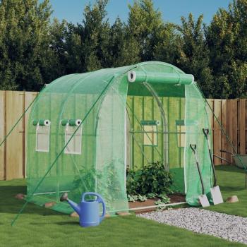 Invernadero vidaXL con estructura de acero 4 m², dimensiones 2x2x2 m, color blanco y verde
