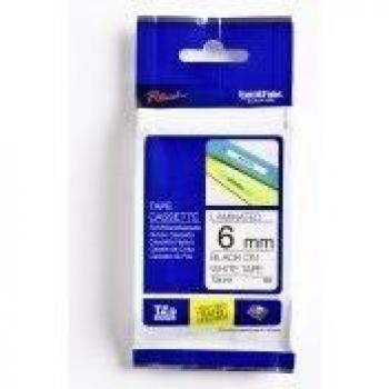 Brother TZe-211 6mm (0.23) Black on White Tape for P-Touch 8m (26.2 ft)