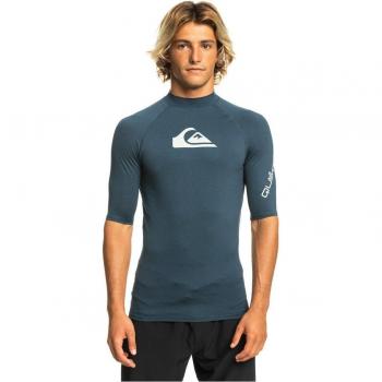 Camiseta de licra de Surf para hombre Quiksilver All Time con protección UV, manga corta