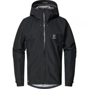 Chaqueta con capucha Haglöfs ROC Flash GORE-TEX negra mate para hombre - Talla S