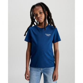 Camiseta de niño azul de manga corta Calvin Klein