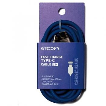 Cable Groovy USB 2.0 Tipo C a Tipo C 1 metro Color Azul Cobalto