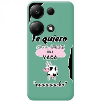 Funda Silicona Líquida Verde con Diseño de Vaca para Xiaomi Redmi Note 13 Pro 4G