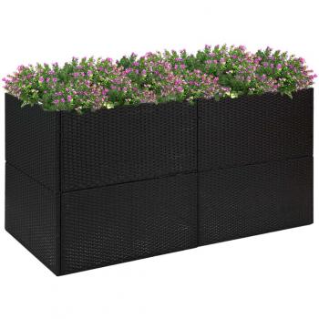 vidaXL Garden Planter Black 157x80x80 cm Poly Rattan