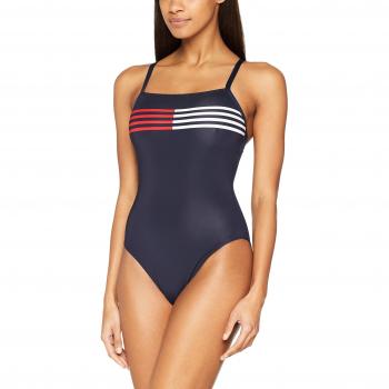 Tommy Hilfiger One-Piece, Traje de baño de una Pieza para Mujer, Azul