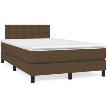Cama con Somier de Lamas y Colchón Marrón Oscuro 120x190cm Textil