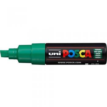Rotulador POSCA PC-8K Punta Chisel Verde 8mm - Caja de 6 Unidades