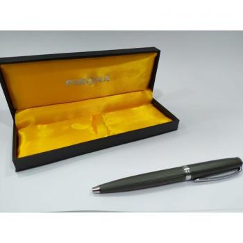 Bolígrafo Perona Verde Mate Plateado 57424 - Elegante y Resistente, Cuerpo Marrón, Envíos 24-48 horas