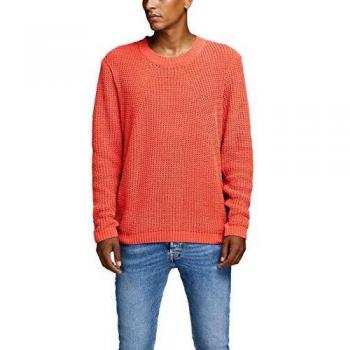 Jersey Jack&Jones Hombre S Naranja 12161875 JORCHEN KNIW Crew Neck Chili Knit FIT