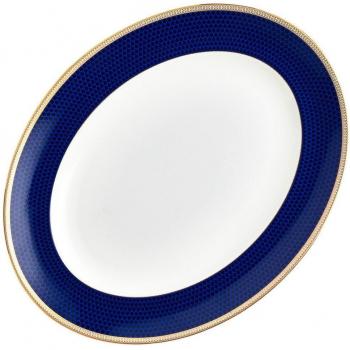 Wedgwood Hibiscus Blue Oval Serving Platter 35 cm