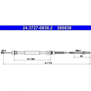 Cable de freno de mano ATE 24.3727-0838.2